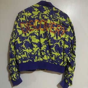 Stylish Purple and Green Bomber Jacket